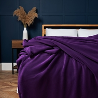 Jumbo Microfleece Throw,  Plum