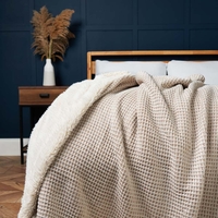 Knitted Waffle Throw,  Natural