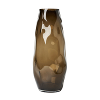 Large Ombre Smoked Glass Vase,  Smoke