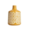 Large Petal Patterned Ceramic Vase,  Ochre