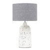 Large Rizzo Terrazzo Grey Shaded Flask Table Lamp,  White