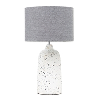 Large Rizzo Terrazzo Grey Shaded Flask Table Lamp,  White
