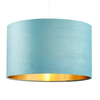 Large Velvet Easyfit Shade,  Teal and Brass