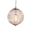 Leanne 1 Light Small Glass Crystal Ball Pendant,  Pewter