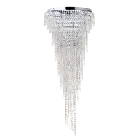 Leila Crystal Flush Ceiling Light,  Chrome