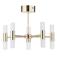 Lois 10 Light Semi Flush Ceiling Light,  Brass