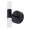 Lois Twin Frosted Wall Light,  Satin Black
