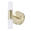 Lois Twin Frosted Wall Light,  Satin Brass
