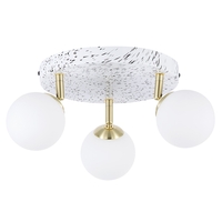 Lott Terrazzo Opal Ball 3 Light Spotlight Plate,  Satin Brass