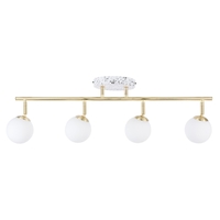 Lott Terrazzo Opal Ball 4 Light Spotlight Bar,  Satin Brass
