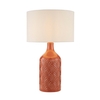 Lucy Ceramic Terracotta Table Lamp with White Shade,  Orange