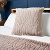 Luxury Embossed Rabbit Faux Fur Cushion,  Tan