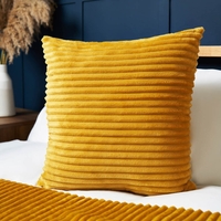 Luxury Ribbon Velvet Cushion,  Ochre