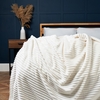 Luxury Ribbon Velvet Throw,  Cream