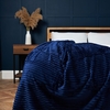 Luxury Ribbon Velvet Throw,  Navy