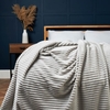 Luxury Ribbon Velvet Throw,  Silver