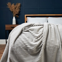 Luxury Ribbon Velvet Throw,  Silver