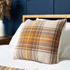 Luxury Warm Check Cushion with Sherpa,  Ochre