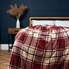 Luxury Warm Check Throw with Sherpa,  Red
