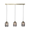 Lyna Ceiling Diner Pendant Bar with Smoked Glass Shades,  Satin Brass