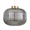 Lyna Easyfit Smoked Glass Shade,  Satin Brass