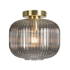 Lyna Smoked Glass Flush Ceiling Light,  Brass
