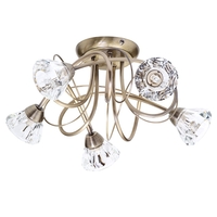 Marianne Flush Ceiling Light,  Antique Brass
