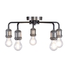 Mario Large Semi Flush Industrial Ceiling Light,  Pewter
