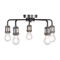 Mario Large Semi Flush Industrial Ceiling Light,  Pewter