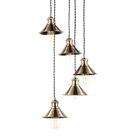 Marston Small Metal Coolie Cluster Pendant,  Antique Brass