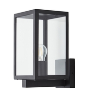 Mateo Glass Panel Outdoor Wall Light,  Black
