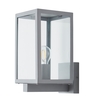 Mateo Glass Panel Outdoor Wall Light,  Silver