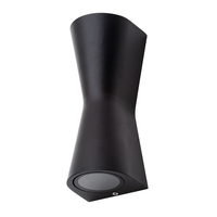 Melby Outdoor Egg Timer Style LED Up and Down Wall Light,  Black