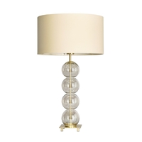 Metro Ball Stacked Table Lamp with Champagne Glass Base,  Brass