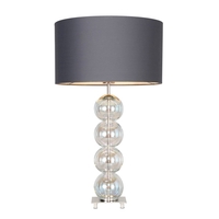 Metro Ball Stacked Table Lamp with Clear Glass Base,  Nickel