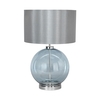 Metro Blue Glass Sphere Table Lamp,  Nickel