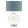 Metro Iridescent Glass Sphere Table Lamp,  Nickel and Grey