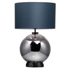 Metro Smoke Glass Sphere Table Lamp,  Black Nickel and Dark Grey