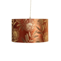 Mica 40cm Velvet & Gold Print Easyfit Shade,  Orange