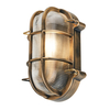 Mika Outdoor Caged Oval Bulkhead Wall Light,  Gold