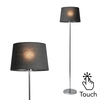 Mira Floor Lamp with Black Shade,  Chrome
