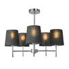 Mira Semi Flush Ceiling Light with Black Shades,  Chrome