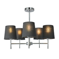 Mira Semi Flush Ceiling Light with Black Shades,  Chrome