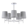 Mira Semi Flush Ceiling Light with Grey Shades,  Chrome