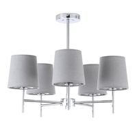 Mira Semi Flush Ceiling Light with Grey Shades,  Chrome