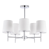 Mira Semi Flush Ceiling Light with Natural Shades,  Chrome