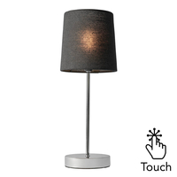 Mira Touch Table Lamp with Black Shade,  Chrome