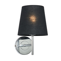 Mira Wall Light with Black Shade,  Chrome