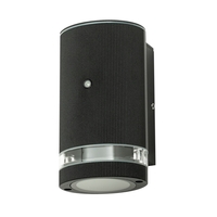 Murray Outdoor Cylinder Wall Light with Photocell,  Black