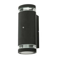 Murray Up and Down Outdoor Cylinder Wall Light with Photocell,  Black